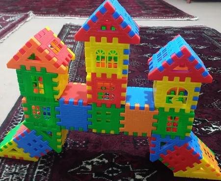 بازی ساختنی بلوک های خانه سازی 72 تکه