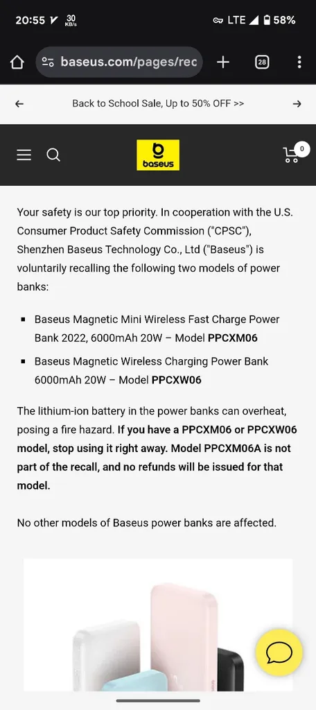 پاوربانک باسئوس مدل PPCX13 ظرفیت 6000 میلی‌آمپر ساعت