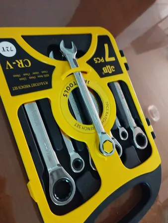 آچار یک سر تخت یک سر جغجغه ای جاب مدل J-10007 مجموعه 7 عددی