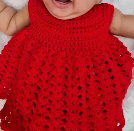 سارافون نوزادی مدل بافتنی رنگ قرمز