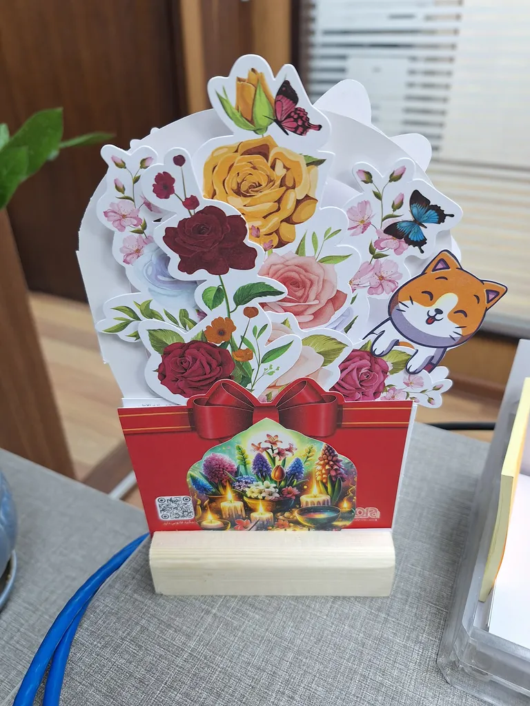 تقویم رومیزی سال 1404 انتشارات ایلیا مهر مدل سبد گل