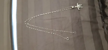 زنجیر طلا 18 عیار زنانه طلای مستجابی طرح ترکیبی مدل کاملیا کد ZB45