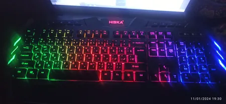 کیبورد گیمینگ هیسکا مدل HX-KEG400 RGB، سوییچ ممبران، Full-Size نورپردازی RGB