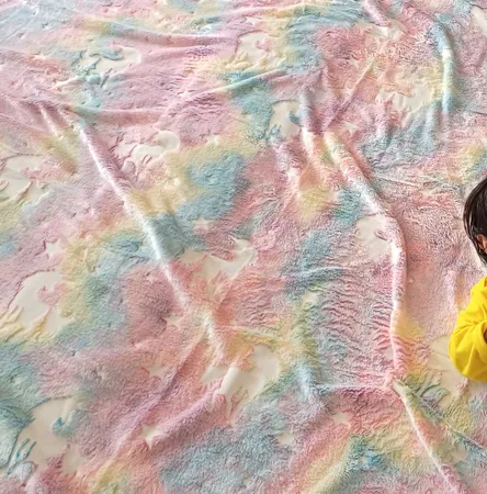 پتوی مسافرتی مدل شب نما طرح تک شاخ یونیکورن مدل 012 سایز 200x145 سانتی متر