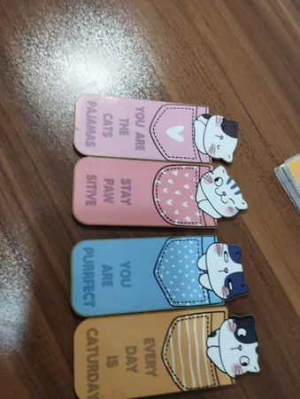 نشانگر کتاب باروچین مدل گربه های با مزه کد bk-12 بسته 4 عددی