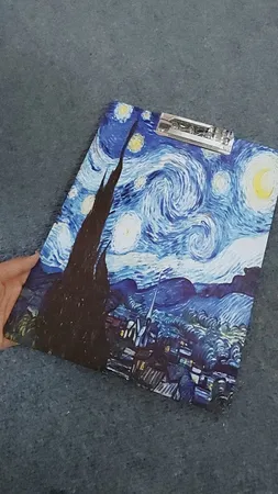 تخته شاسی طرح نقاشی ونگوگ شب پرستاره کد 1554576 سایز A4