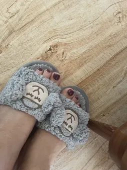 دمپایی حوله ای مدل HAPPY Ship GRY.2991