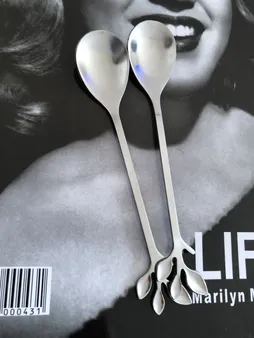 قاشق چای خوری مدل گلبرگ بسته دو عددی