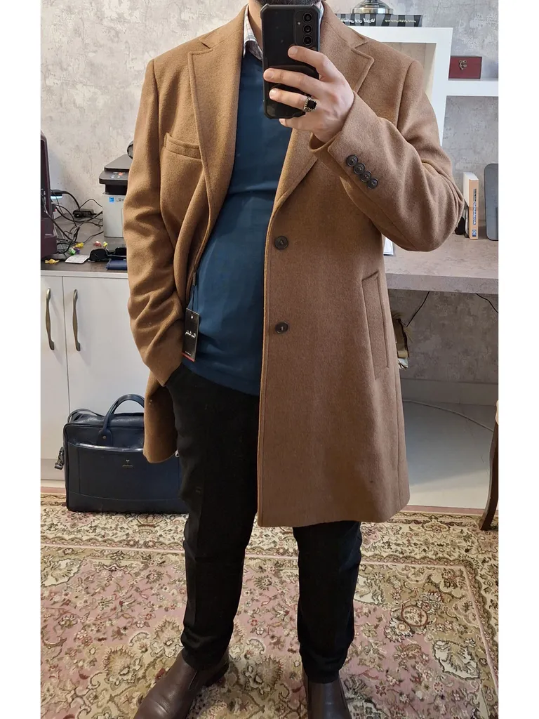 پالتو مردانه پیر کاردین مدل یقه انگلیسی