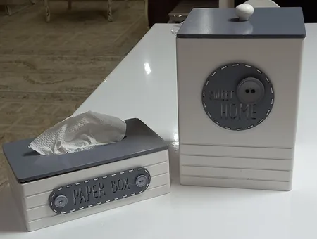 ست سطل و جای دستمال کاغذی مدل STORAGE