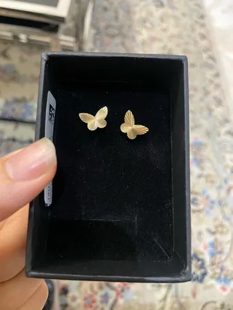 گوشواره طلا 18 عیار زنانه ماوی گالری مدل پروانه الحمبرا