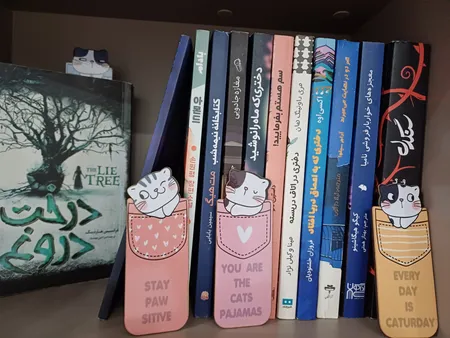 نشانگر کتاب باروچین مدل گربه های با مزه کد bk-12 بسته 4 عددی
