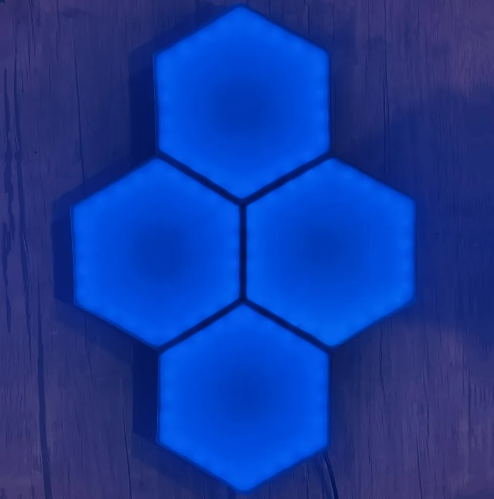 پنل دیواری طرح گیمینگ شش ضلعی مدل S1 مجموعه 4 عددی