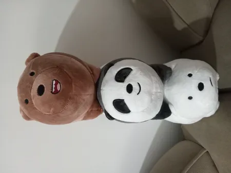 عروسک طرح خرس کله فندقی طول 25 سانتی متر مجموعه 3 عددی