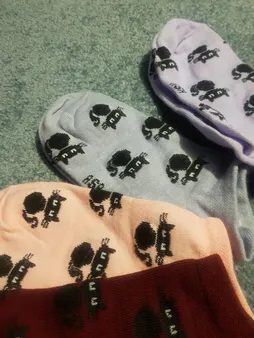 جوراب زنانه گی دلان طرح گربه کد 2121 مجموعه 6 عددی