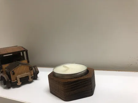 جاشمعی چوبی وودلندزون مدل شش ضلعی بسته 2 عددی