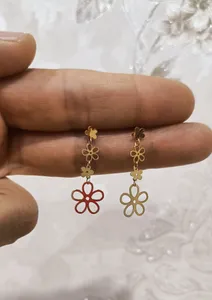 تجریه خرید گوشواره طلا 18 عیار زنانه مایا ماهک مدل ME0934 طرح شکوفه سیب