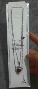 تجریه خرید گردنبند مدل دوستی قلب و شمشیر بسته 2 عددی