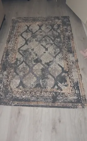 فرش ماشینی طرح colorful کد CO08 زمینه طوسی کرم