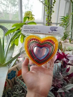 کاتر شیرینی پزی به گز مدل قلب مجموعه 5 عددی