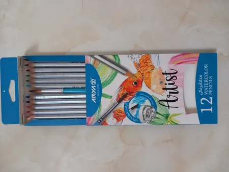 مداد آبرنگی 12 رنگ آریا مدل آرتیست