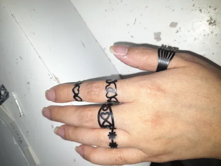 انگشتر زنانه مدل تابیده کد RB0509 مجموعه 5 عددی