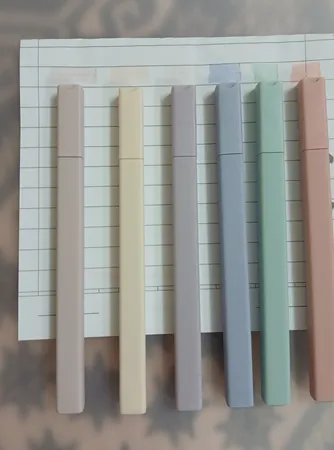 ماژیک علامت گذار مدل پاستلی مکعبی کد QJ-0924A بسته 6 عددی