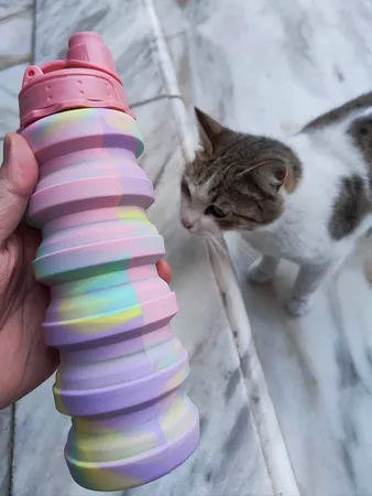 قمقمه مدل سیلیکونی تاشو گنجایش 0.5 لیتر