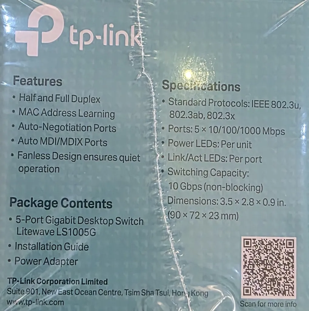 سوییچ 5 پورت گیگابیتی و دسکتاپ تی پی-لینک مدل LS1005G