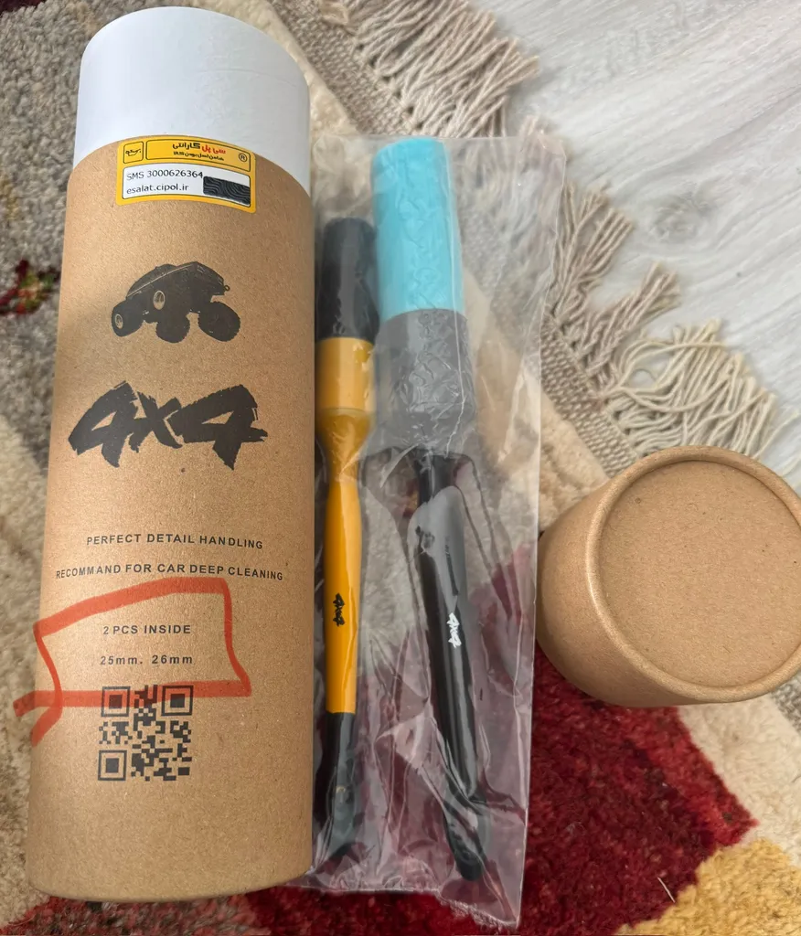 فرچه دیتیلینگ خودرو فور بای فور کد 885608 بسته 2 عددی