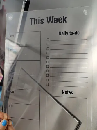 تخته وایت برد مدل پلنر هفتگی سایز 20×30 سانتی متر