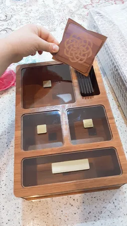 جعبه رومیزی تی بگ و تنقلات و زیرلیوانی مدل DR_BEST