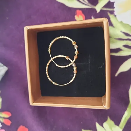 گوشواره حلقه ای طلا 18 عیار زنانه نوا گلد مدل البرناردو کد HE1