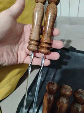 سیخ جگر مدل AC10 بسته 6 عددی به همراه جای سیخ