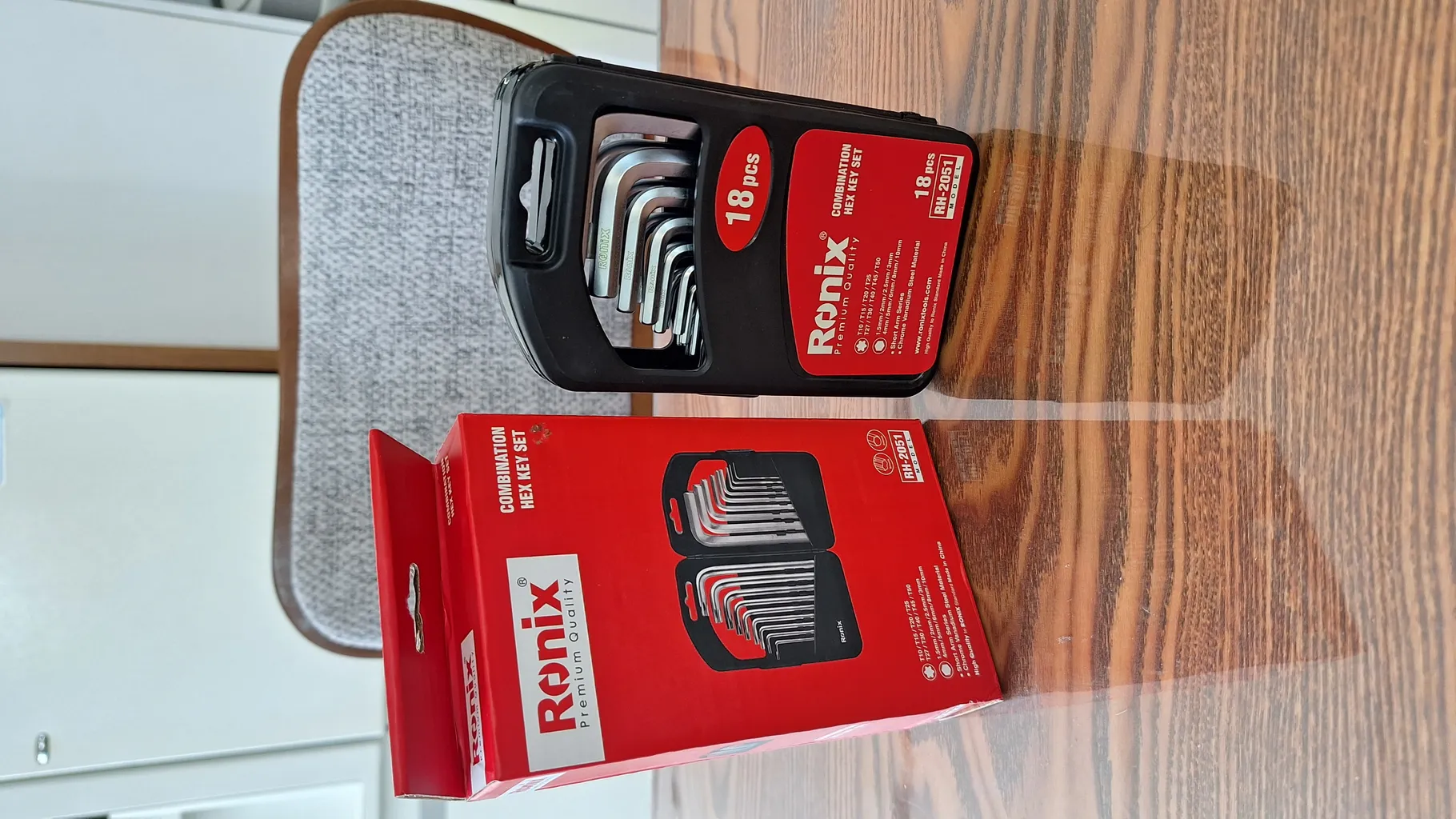 آچار آلن و ستاره ای رونیکس مدل 2051HEX-KEY مجموعه 18 عددی