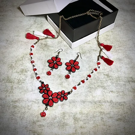 نیم ست زنانه مدل دست ساز طرح گل کد H024