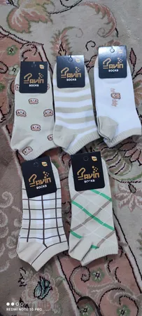 جوراب زنانه مدل خرسی مجموعه 5 عددی