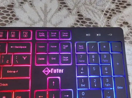 کیبورد و ماوس گیمینگ فاطر مدل CWR-7000B، سوییچ ممبران، Full-Size، نورپردازی RGB