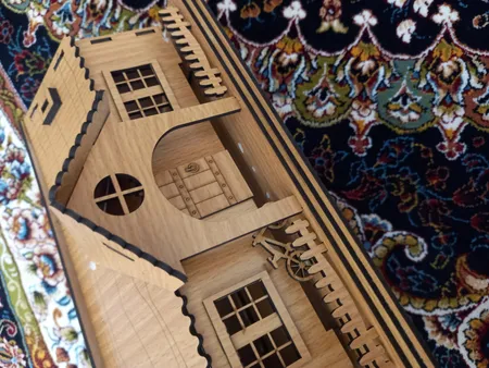 جعبه دستمال کاغذی دکو مارکت طرح کلبه کد 0131