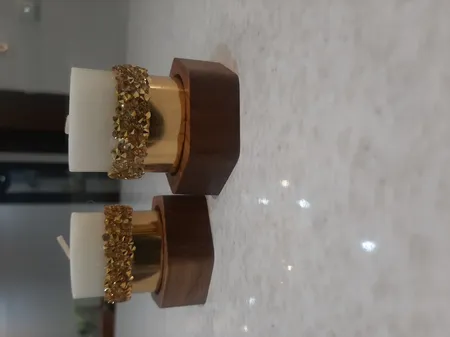 جاشمعی چوبی وودلندزون مدل شش ضلعی بسته 2 عددی