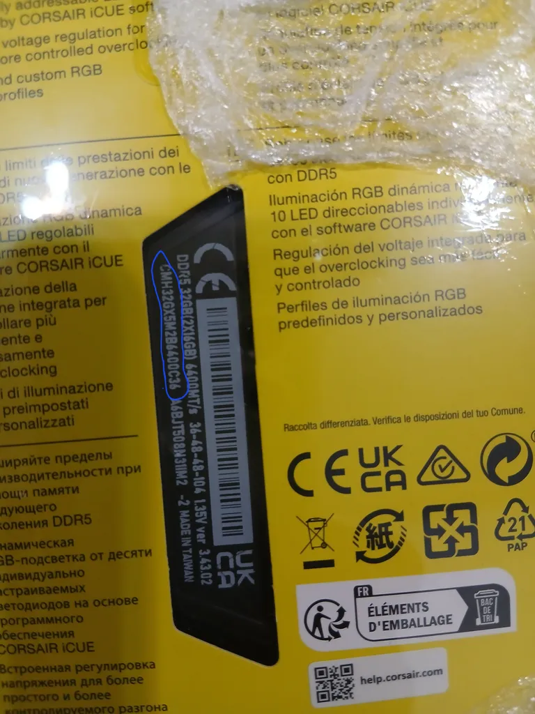 رم دسکتاپ DDR5 دو کاناله 6400 مگاهرتز CL32 کورسیر مدل VENGEANCE RGB ظرفیت 32 گیگابایت