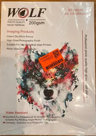 کاغذ چاپ عکس گلاسه ولف مدل Professinol-200 سایز A4 بسته 50 عددی