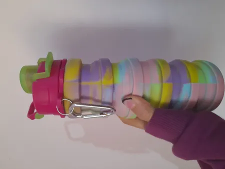 قمقمه دوچرخه مدل سیلیکونی تاشو گنجایش 0.5 لیتر