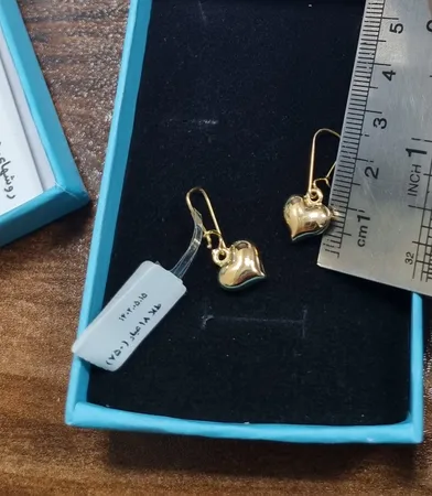 گوشواره طلا 18 عیار زنانه مایا ماهک مدل ME1068 طرح قلب 3 بعدی