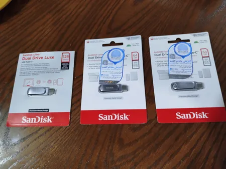 فلش مموری سن دیسک مدل Ultra dual drive luxe ظرفیت 128 گیگابایت