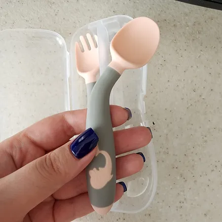 قاشق چنگال کودک مدل آموزشی بسته دو عددی