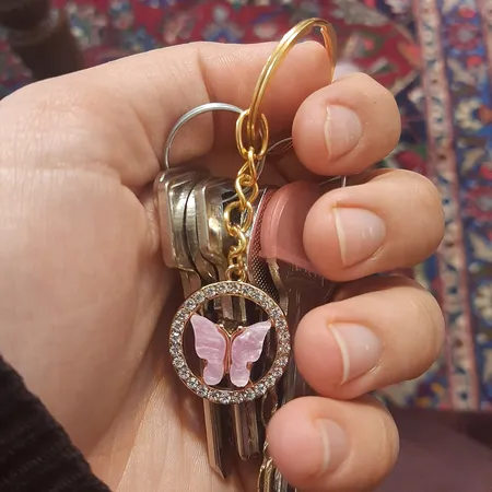 جاکلیدی دخترانه مدل پروانه نگینی