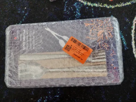 قاشق و چنگال غذا خوری مدل براق کد 3511  مجموعه 12 عددی