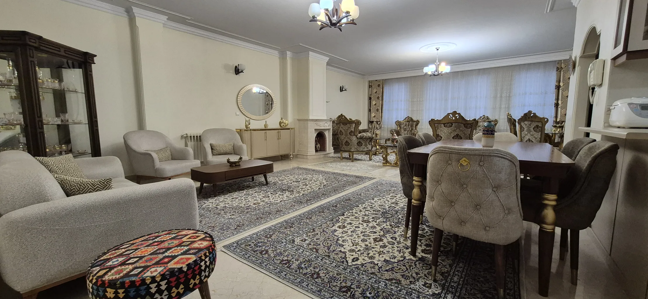 میز و صندلی ناهارخوری ۶ نفره مدل رویس طرح فندقی کد 045s