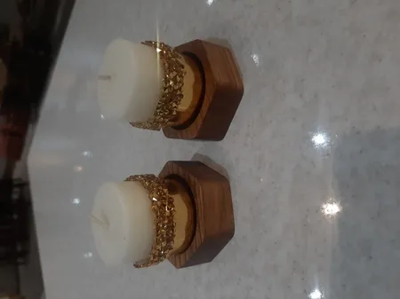 جاشمعی چوبی وودلندزون مدل شش ضلعی بسته 2 عددی